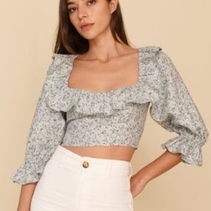 Reformation edge water linen top